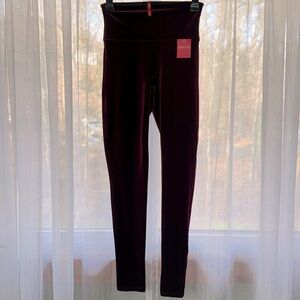Spanx velvet burgundy leggings NWT